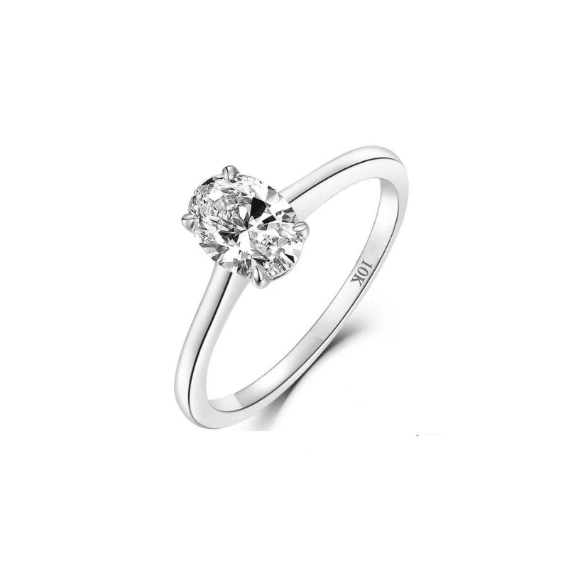 Bella Solitaire Ring in Gold with Moissanite