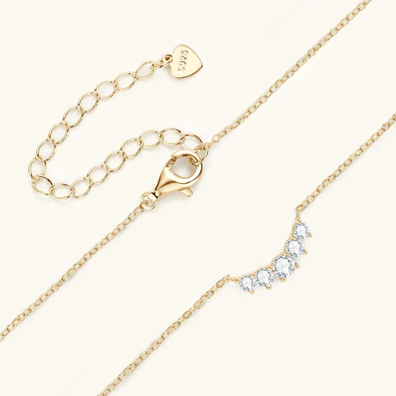 Brillantezza Necklace in Sterling Silver with 18k Gold Plating and Moissanite Stones