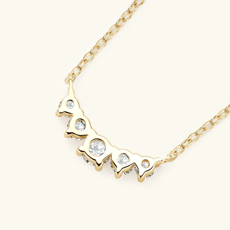 Brillantezza Necklace in Sterling Silver with 18k Gold Plating and Moissanite Stones