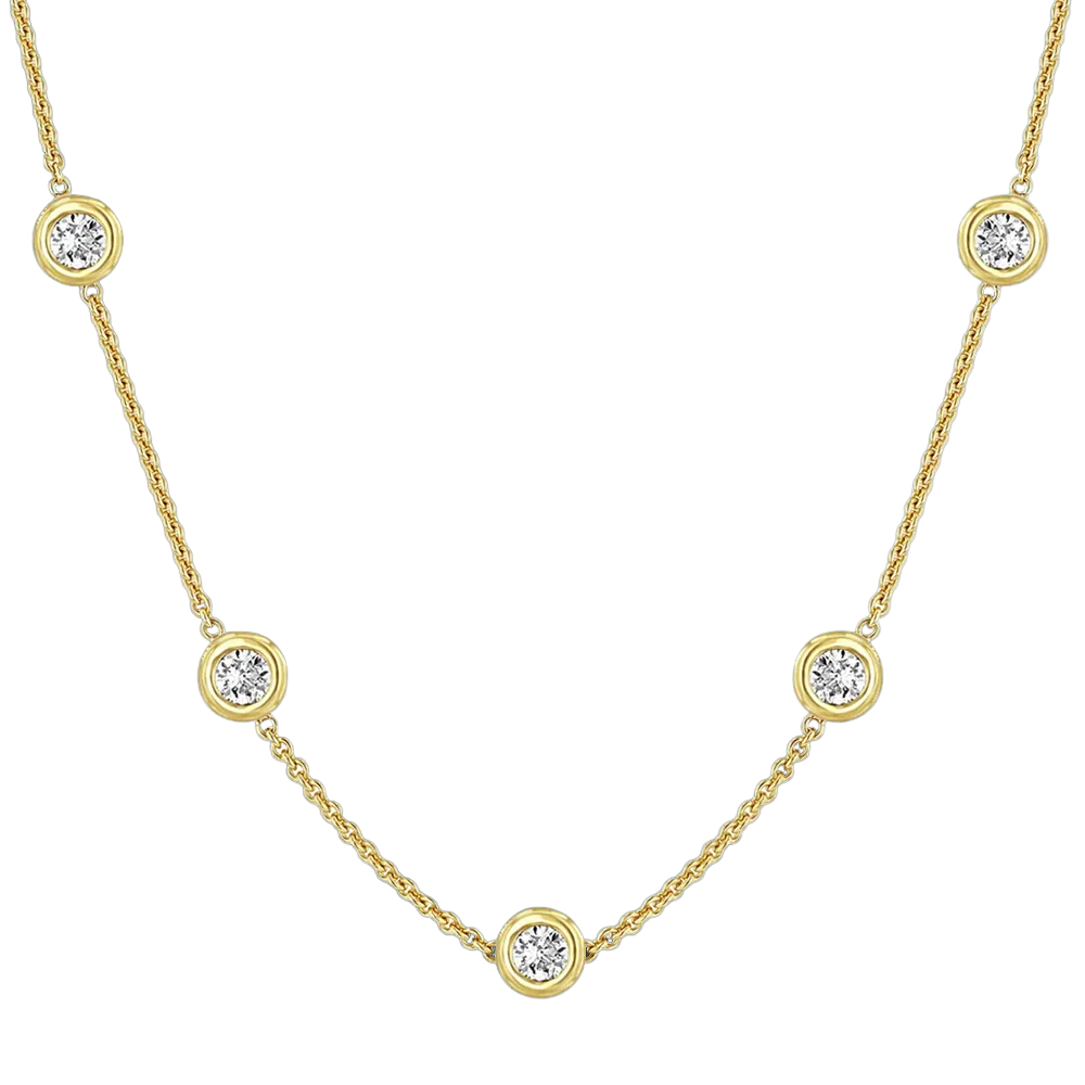 d’Amore Necklace in Sterling Silver with 18k Gold Plating and Moissanites