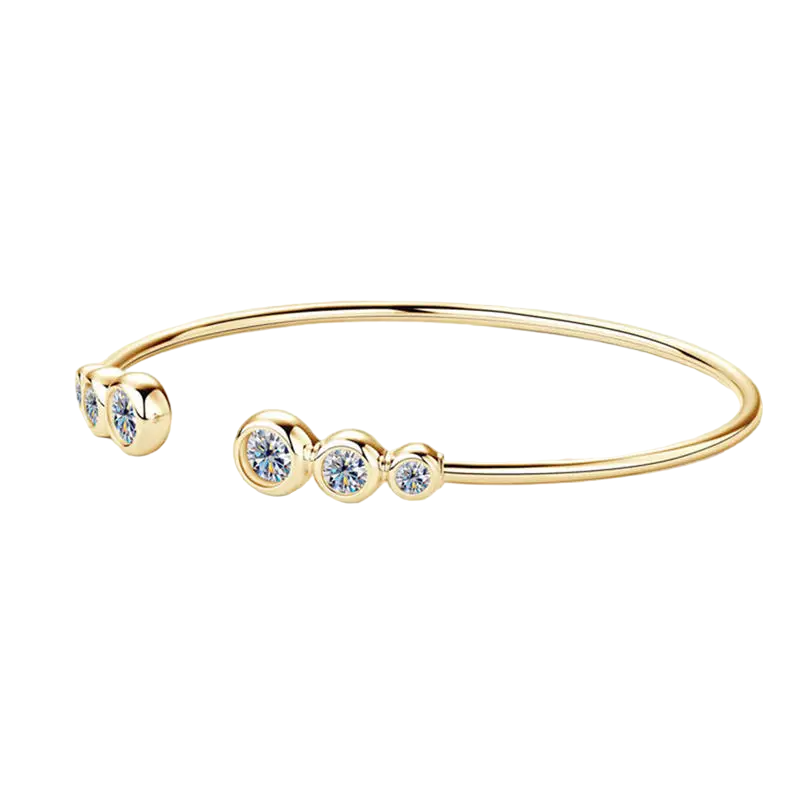 Moissanite 18k Gold-Plated Silver Bracelet