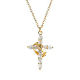 Cross & Crown Necklace - 18k Gold Plated