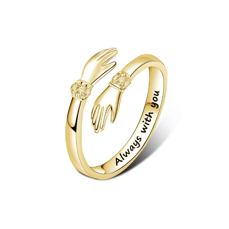 Adjustable Hug Ring in 925 Silver with Engraving