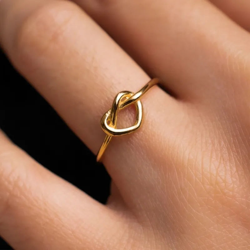 Adjustable Heart Ring in 18k Gold Plating