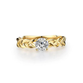 Dream Solitaire Ring in 18k Gold with Moissanite