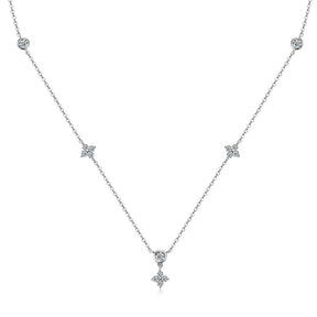 Lige Necklace in 925 Sterling Silver with 18k Gold Plating and Moissanites