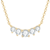 Brillantezza Necklace in Sterling Silver with 18k Gold Plating and Moissanite Stones