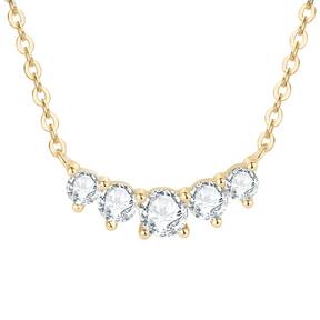 Brillantezza Necklace in Sterling Silver with 18k Gold Plating and Moissanite Stones