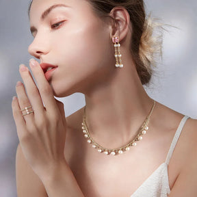 Pearl Necklace in 18k Gold-Plated Sterling Silver