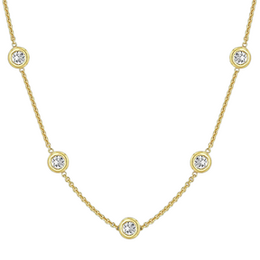 d’Amore Necklace in Sterling Silver with 18k Gold Plating and Moissanites
