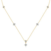 Lige Necklace in 925 Sterling Silver with 18k Gold Plating and Moissanites