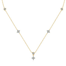 Lige Necklace in 925 Sterling Silver with 18k Gold Plating and Moissanites