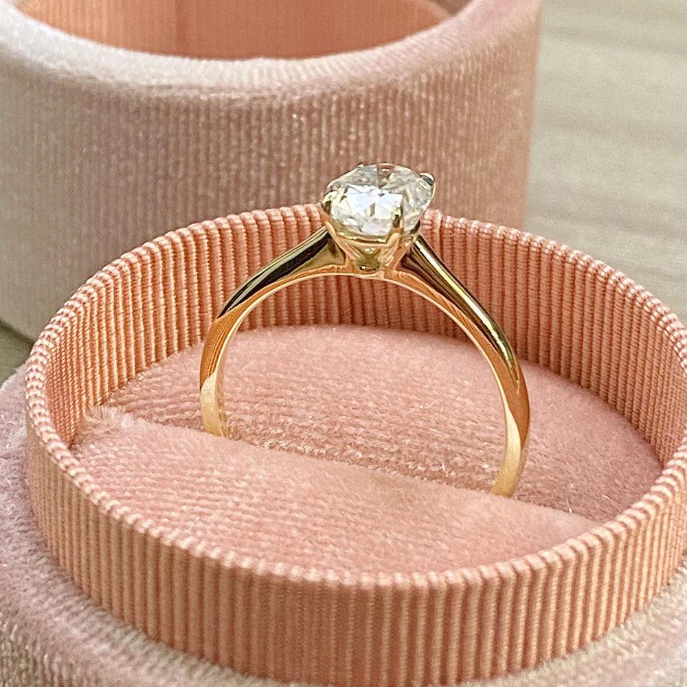 Bella Solitaire Ring in Gold with Moissanite