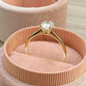 Bella Solitaire Ring in Gold with Moissanite