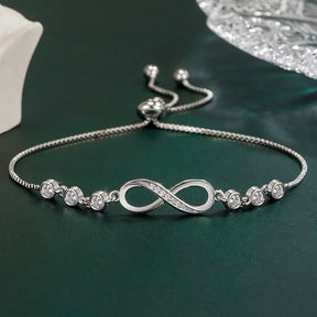 Crystal Link Silver Bracelet