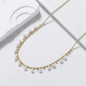 Pearl Necklace in 18k Gold-Plated Sterling Silver