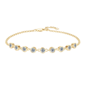 Lívia 18k Gold-Plated Silver Bracelet with Moissanite Stones